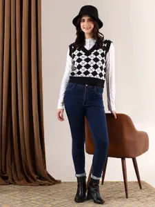 Stylecast X Kotty Women V-Neck Crop Sweater Vest