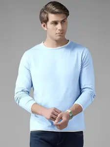 AUSK Men Solid Round Neck Pure Cotton T-shirt