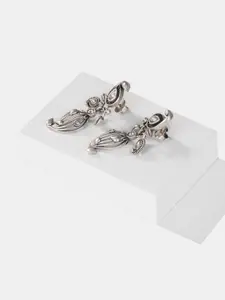 SHAYA 925 Sterling Silver Oxidised Dhol Nagare Drop Earrings