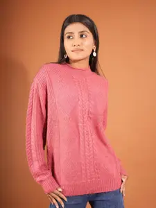Stylecast X Kotty Women Cable Knit Self Design Pullover