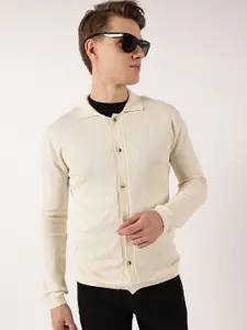 Thomas Scott Men Ribbed Cotton Cardigan
