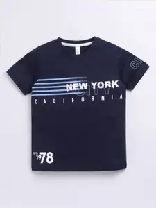 Ginie Boys Typography Printed T-shirt