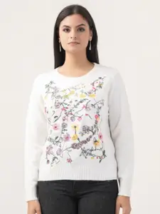 Albion By CnM Women Floral Self Design Pullover