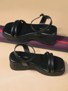 Bata Women Open Toe Wedge Heel Sandals