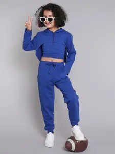 taffykids Girls Hooded Sweatshirt with Joggers and Crop Top
