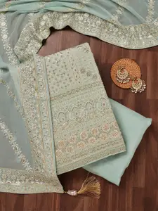 Koskii Floral Embroidered Unstitched Dress Material