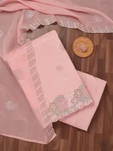 Koskii Floral Embroidered Unstitched Dress Material