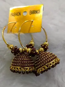 JMBW INTERNATIONAL Gold-Plated Contemporary Jhumkas