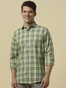 Allen Solly Men Spread Collar Tartan Checked Cotton Slim Fit Casual Shirt