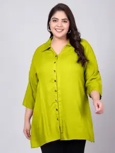 Indietoga Women Plus Size Classic Opaque Solid Casual Shirt
