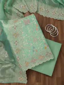 Koskii Floral Embroidered Unstitched Dress Material