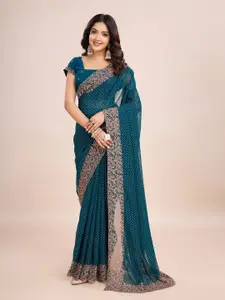 kasee Embellished Embroidered Poly Georgette Ready to Wear Saree