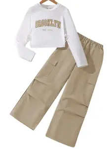 StyleCast x Revolte Girls Printed Round Neck Long Sleeves Top With Trouser