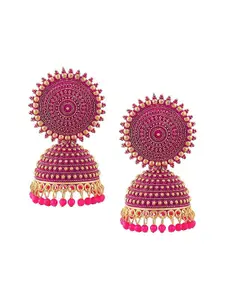 JMBW INTERNATIONAL Gold-Plated Big Round Jhumkas