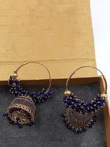 JMBW INTERNATIONAL Gold-Plated Stone Studded Dome Shaped Jhumkas