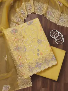 Koskii Embellished Crepe Unstitched Dress Material