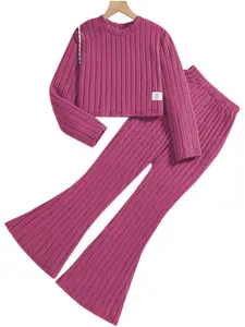 StyleCast x Revolte Girls Purple Top with Palazzos