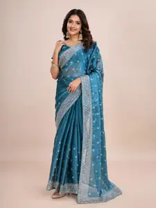 kasee Floral Embroidered Silk Blend Saree