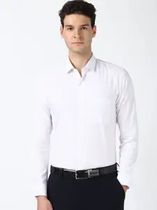 Peter England Men Spread Collar Micro Checked Cotton Slim Fit Formal Shirt