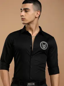 KETCH Men Slim Fit Graphic Printed Cotton Casual Shirt