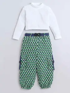 taffykids Girls High Neck Top with Joggers