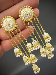 JMBW INTERNATIONAL Gold-Plated Big Round Jhumkas