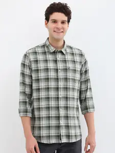 Allen Solly Men Custom Spread Collar Tartan Checked Cotton Casual Shirt