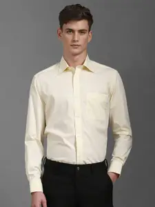 Louis Philippe Men Classic Spread Collar Solid Cotton Slim Fit Formal Shirt