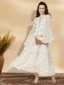 BAESD Floral Print Applique Fit & Flare Dress