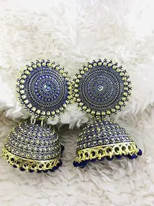 JMBW INTERNATIONAL Gold-Plated Dome Shaped Jhumkas