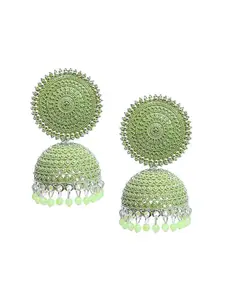 JMBW INTERNATIONAL Gold-Plated Stone Studded Dome Shaped Jhumkas