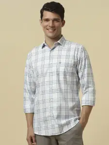 Allen Solly Men Spread Collar Tartan Checked Cotton Slim Fit Casual Shirt