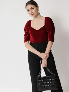 BAESD Sweetheart Neck Velvet Top