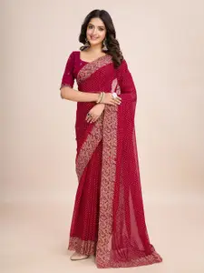 kasee Floral Embroidered Poly Georgette Ready to Wear Saree
