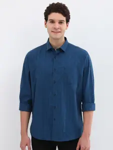 Allen Solly Men Spread Collar Checked Cotton Slim Fit Casual Shirt