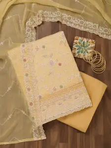 Koskii Floral Embroidered Unstitched Dress Material