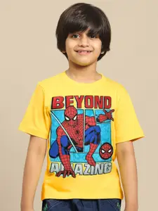 Kids Ville Boys Spiderman Graphic Printed Pure Cotton T-Shirt