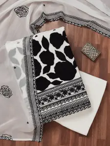 Koskii Floral Embroidered Unstitched Dress Material