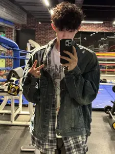 HERE&NOW Men Spread Collar Washed Self Design Casual Denim Jacket