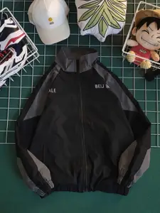 HERE&NOW Men Mock Collar Colourblocked Casual Bomber Jacket