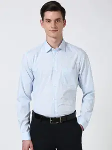 Peter England Men Spread Collar Floral Printed Cotton Slim Fit Formal Shirt