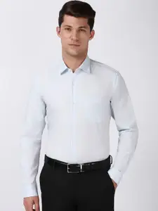 Peter England Men Spread Collar Micro Ditsy Printed Cotton Slim Fit Formal Shirt