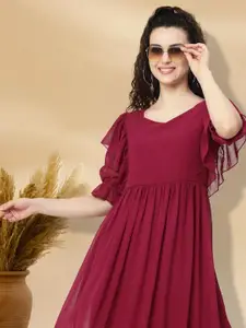 BAESD Applique Fit & Flare Dress