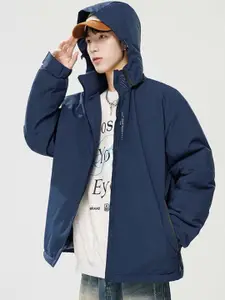 HERE&NOW Men Hooded Solid Casual Padded Jacket