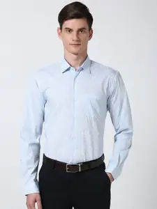 Peter England Men Spread Collar Floral Printed Cotton Slim Fit Formal Shirt