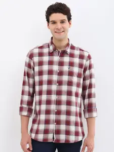 Allen Solly Men Custom Spread Collar Checked Cotton Casual Shirt