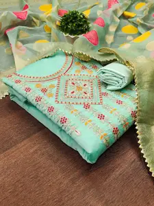 APNISHA Floral Embroidered Sequinned Unstitched Dress Material