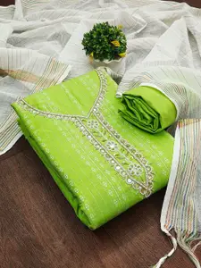 APNISHA Striped Unstitched Dress Material