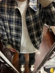 HERE&NOW Men Spread Collar Checked Casual Tailored Jacket