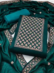 APNISHA Floral Embroidered Pure Silk Unstitched Dress Material